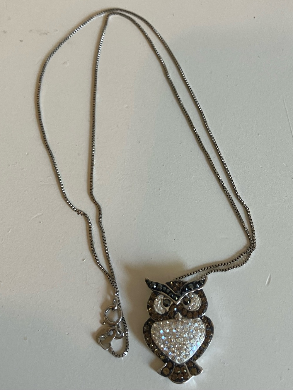 Sterling Silver Owl Pendant Necklace